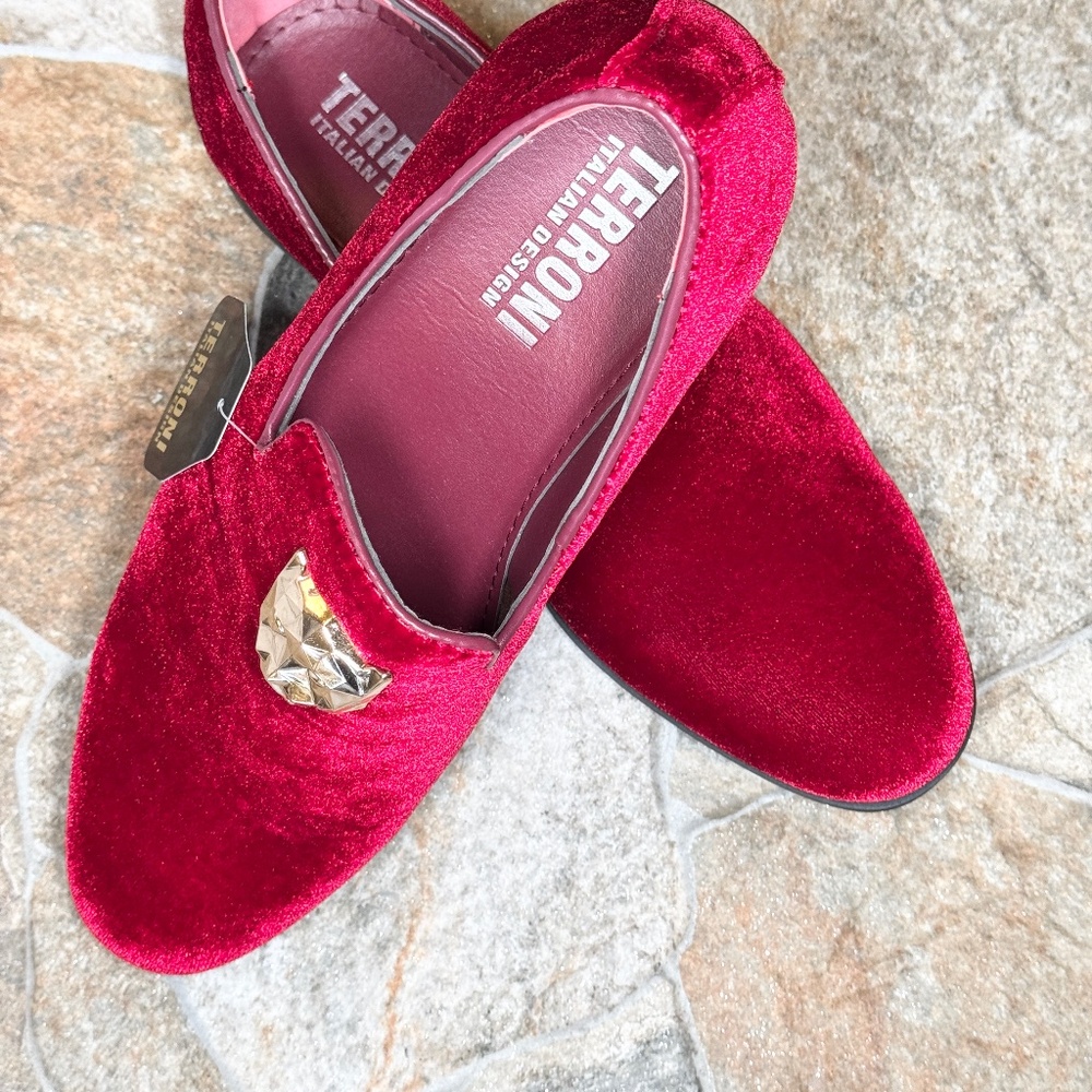 Terroni Burgundy Men's Slip-On Dress Shoe-Fashionable-Italian Design